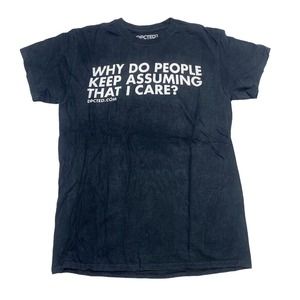 "Why Do People Keep Assuming That I Care?" Tee Thrifted Vintage Style Size M